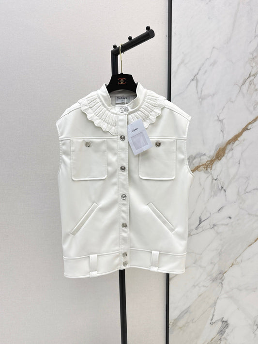25ss leather vest