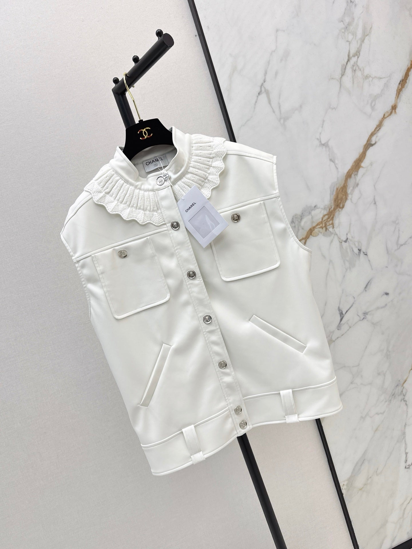 25ss leather vest