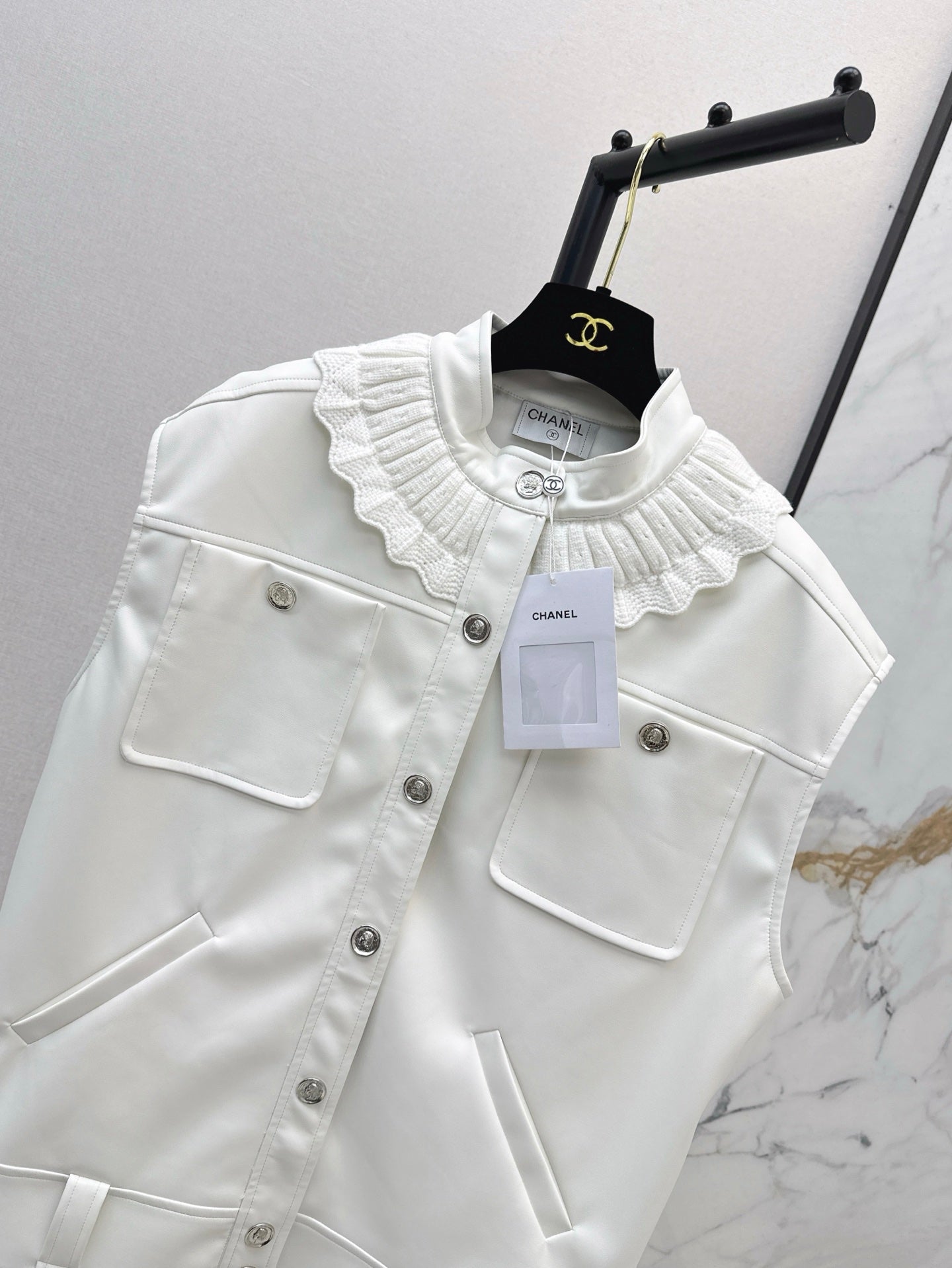 25ss leather vest