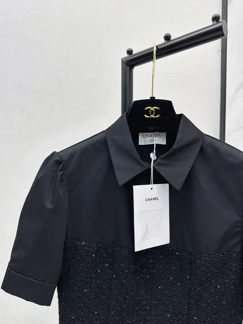 Refined Minimalist  Two-Tone Linen Top