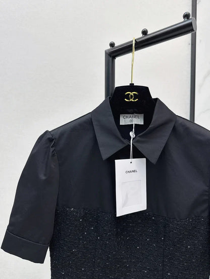 Refined Minimalist  Two-Tone Linen Top