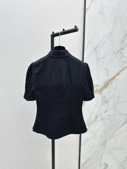 Refined Minimalist  Two-Tone Linen Top