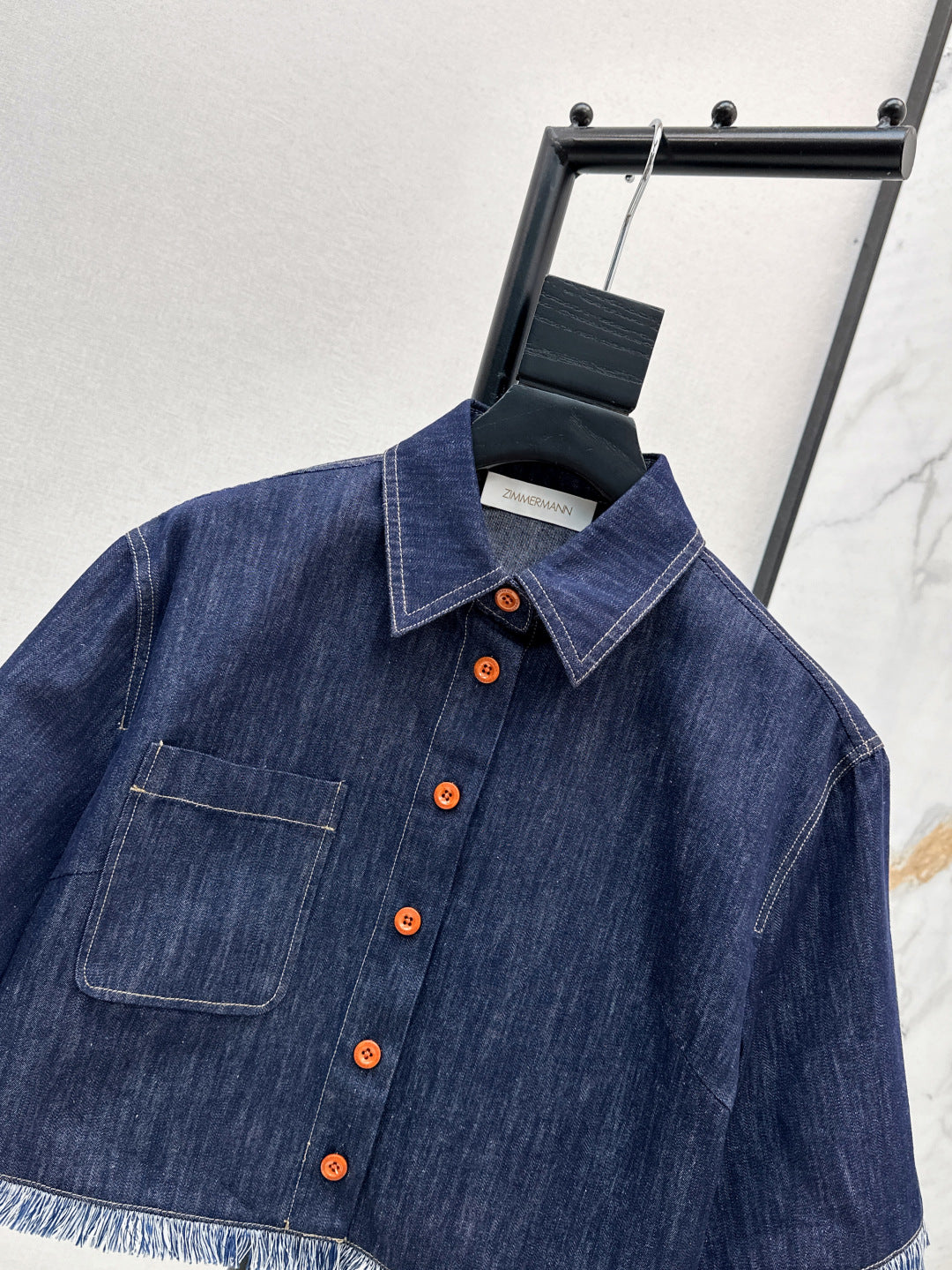 25ss denim crop shirt