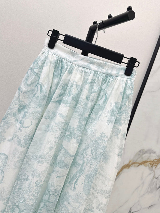 25SS print skirt
