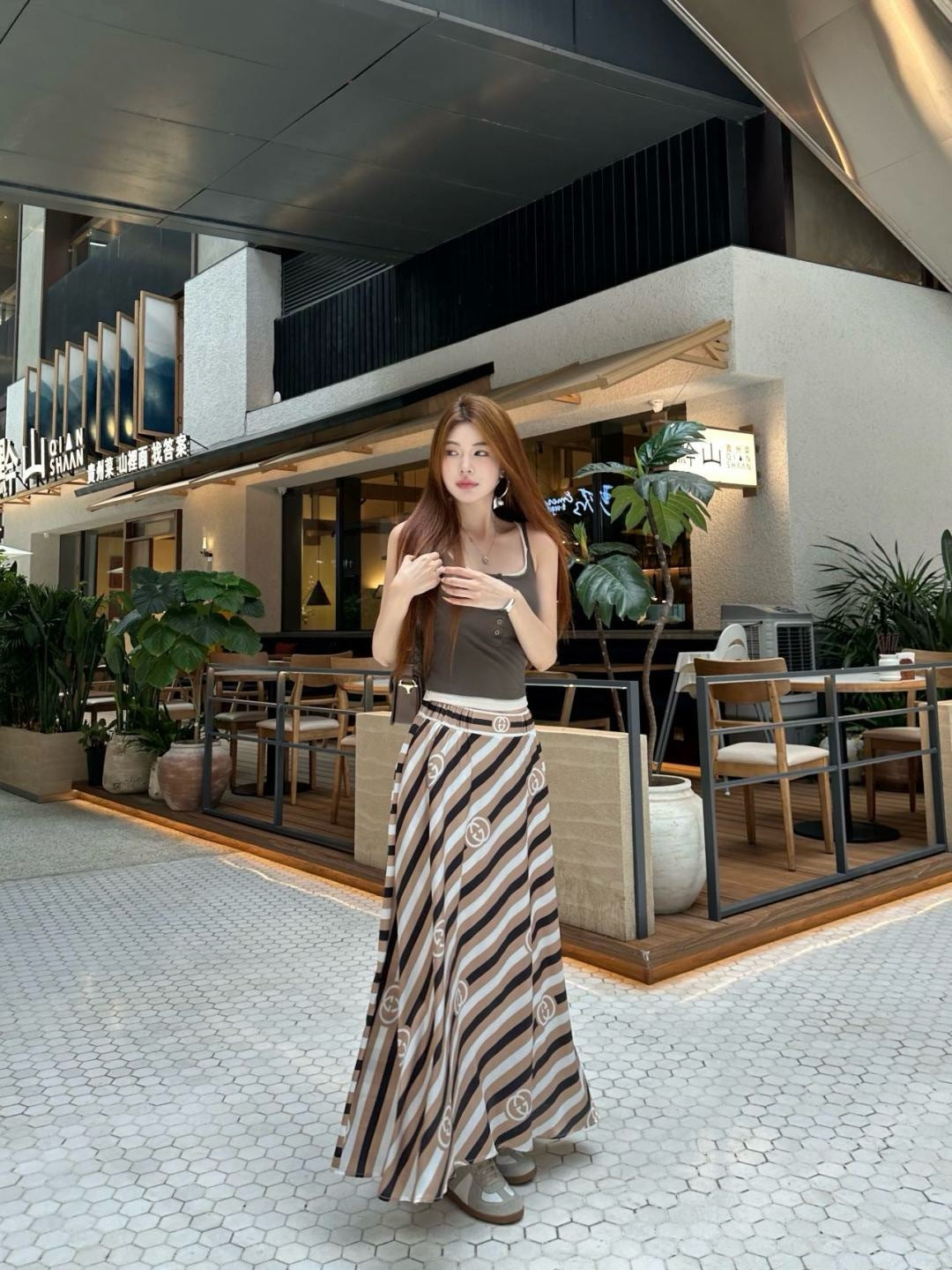 25ss print skirt