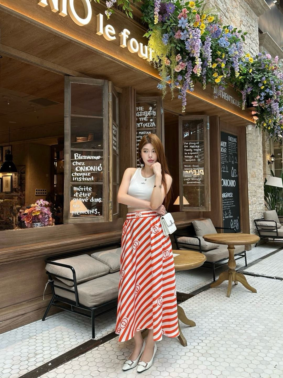 25ss print skirt