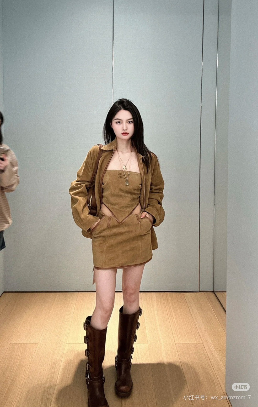 25ss suede skirt
