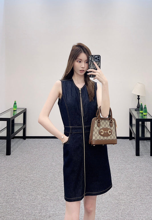 ♥2025 new product Denim vest skirt
