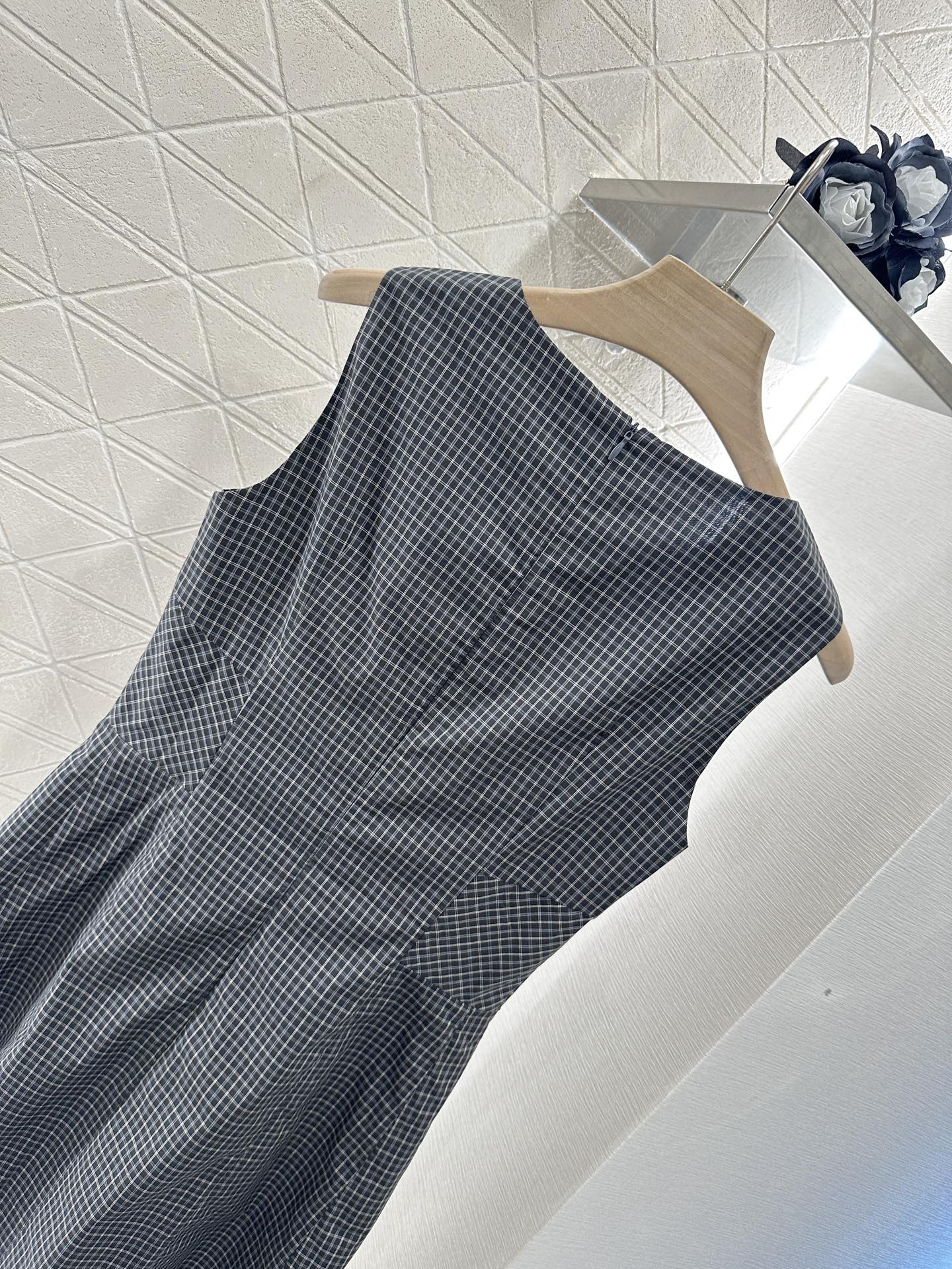 ♥2025 new product Plaid lace vest skirt