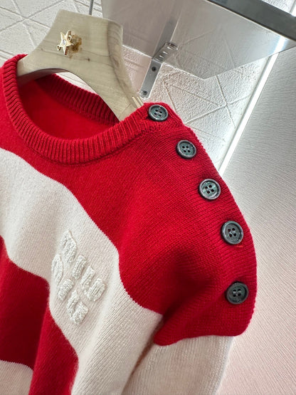 new product Striped crew neck sweater