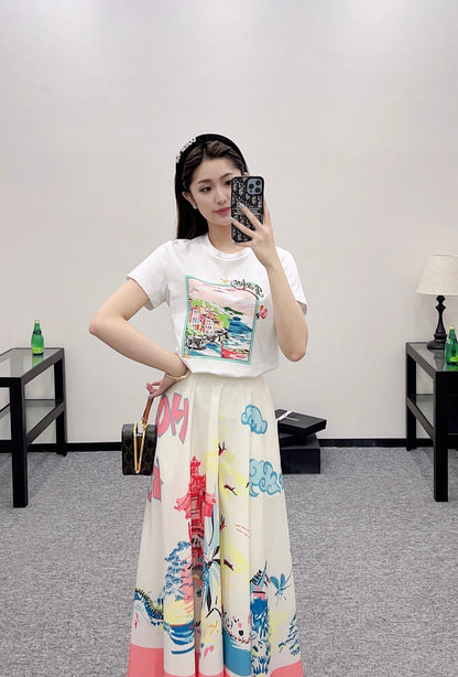 2025 new product Round neck printed T-shirt