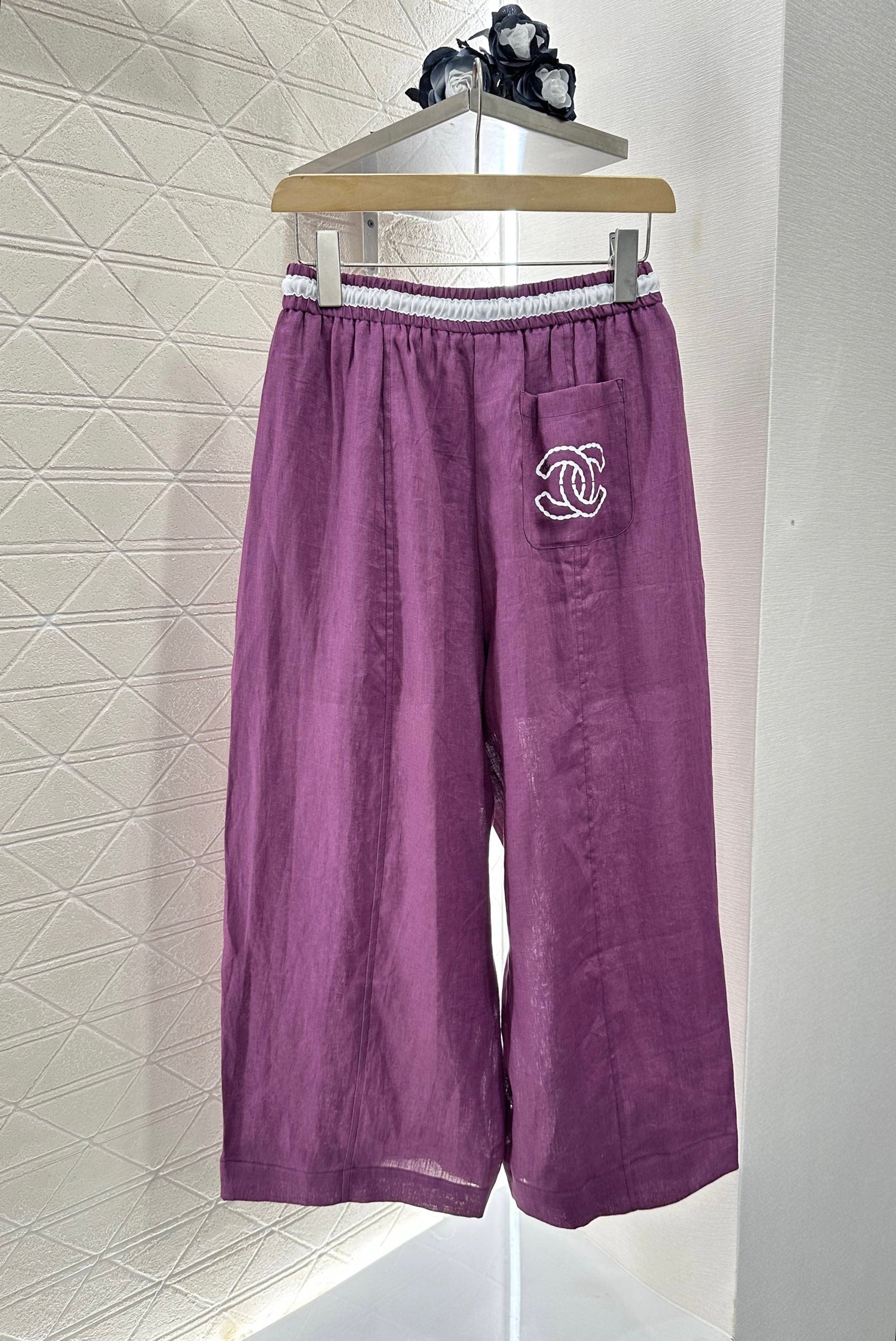 2025 new product Linen cropped pants