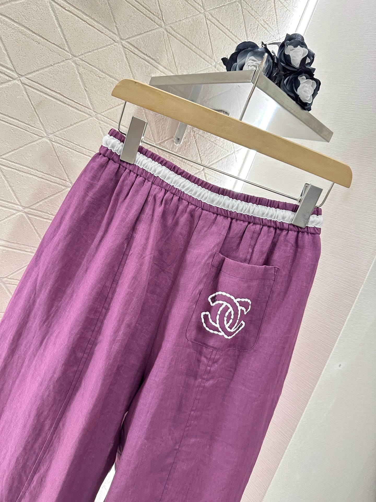 2025 new product Linen cropped pants