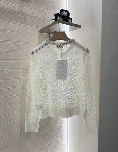 2025 new product Pearl hollow long sleeves