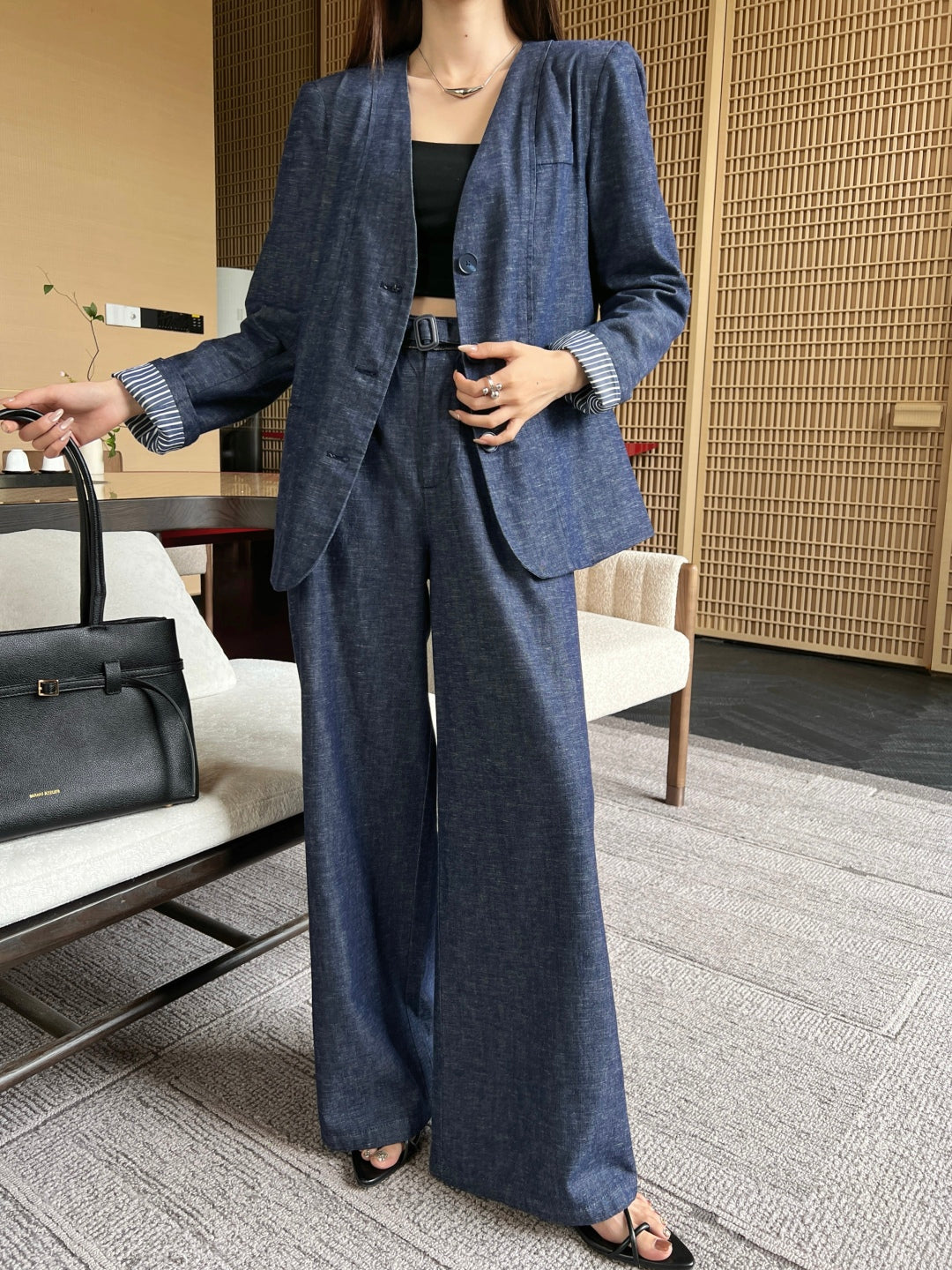 25fw denim blazer