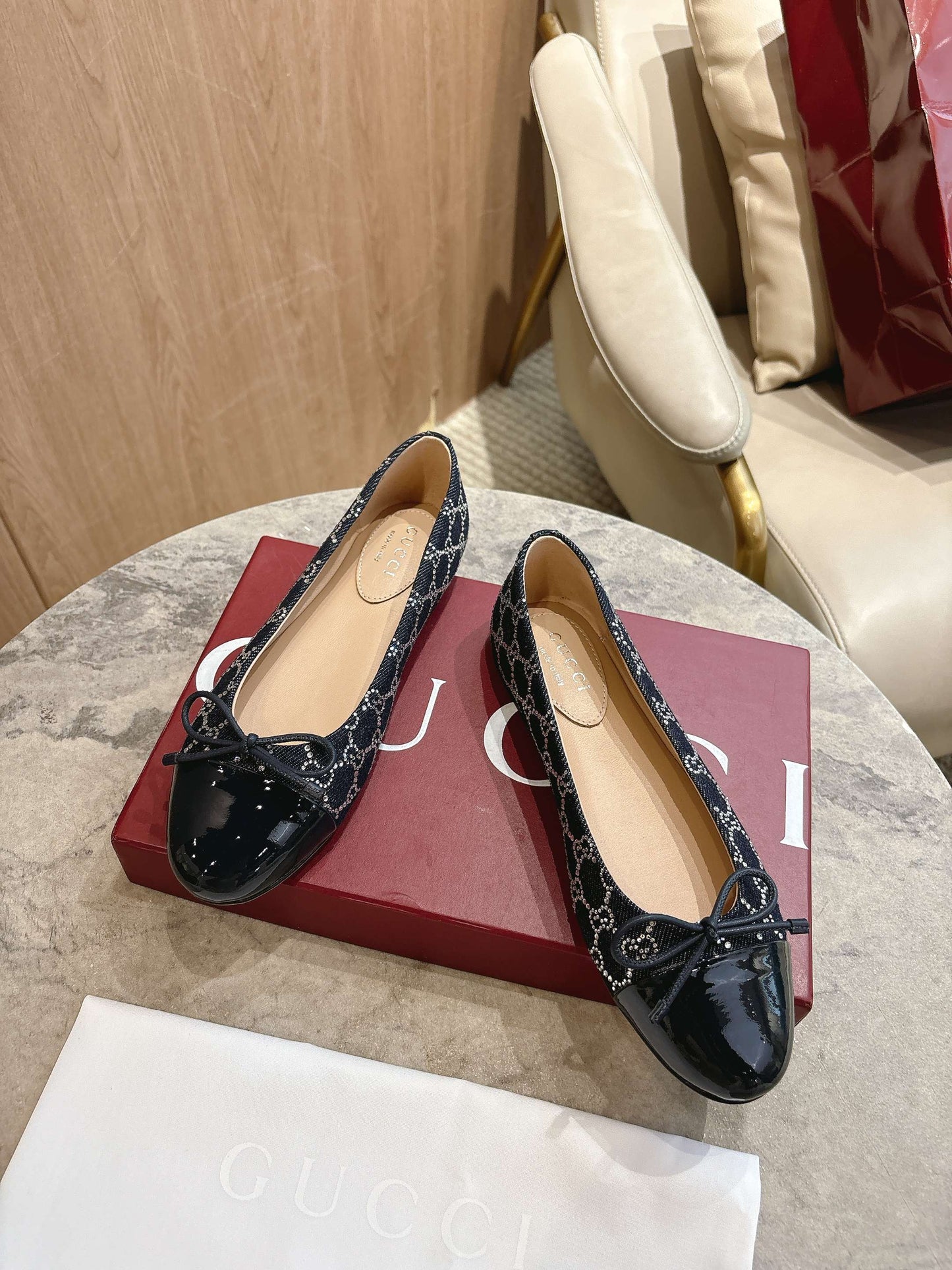 25fw Patent ballet flats