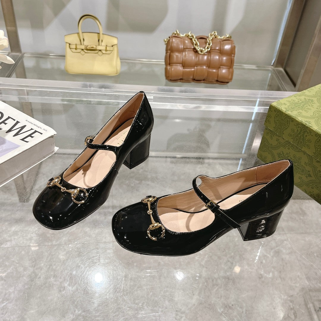 25fw Patent leather Mary Jane high heels (WHITE/PINK/BLACK/RED)
