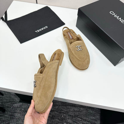 25 Casual suede slippers with fleece lining（KHAKI/BLACK/BROWN/BEIGI）