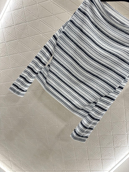 25fw Loose striped two-piece set
