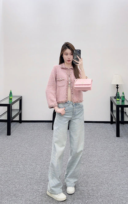 25fw Braided hem knitted cardigan