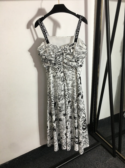 25 New Printed Tube Top Suspender Dress