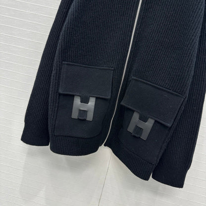 25fw new cashmere knitted zipper jacket