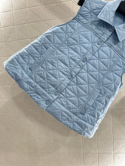 25fw new A-line rattan check cotton vest