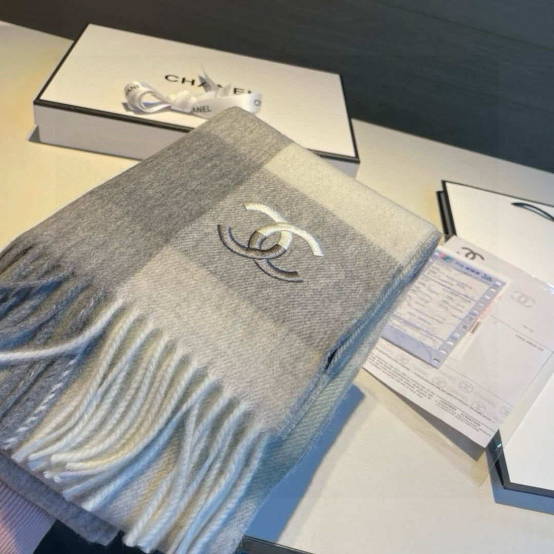 New cashmere water ripple scarf