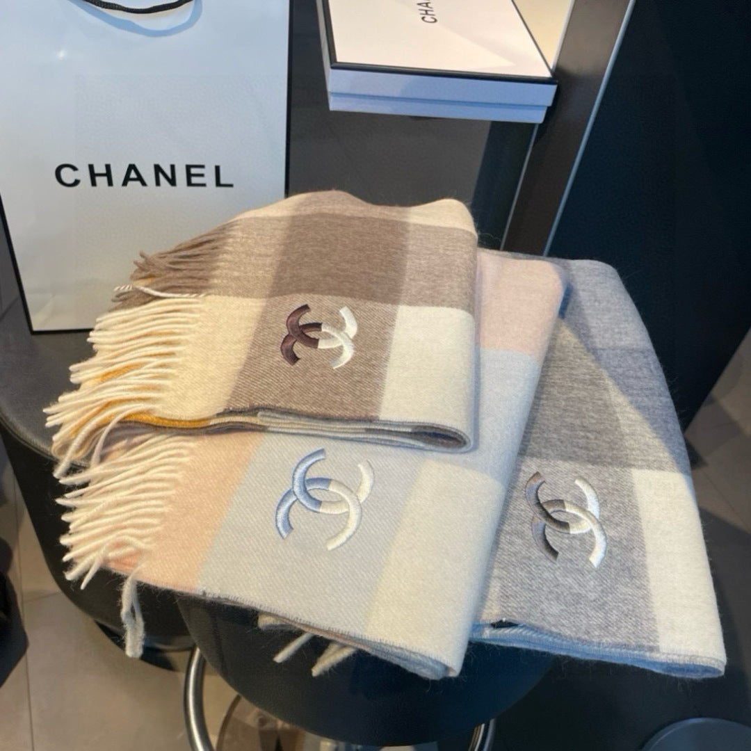 New cashmere water ripple scarf