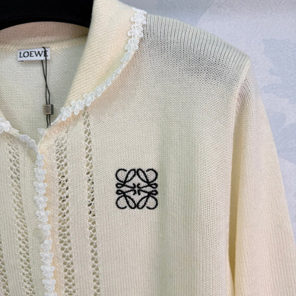 25fw new embroidered lapel cardigan