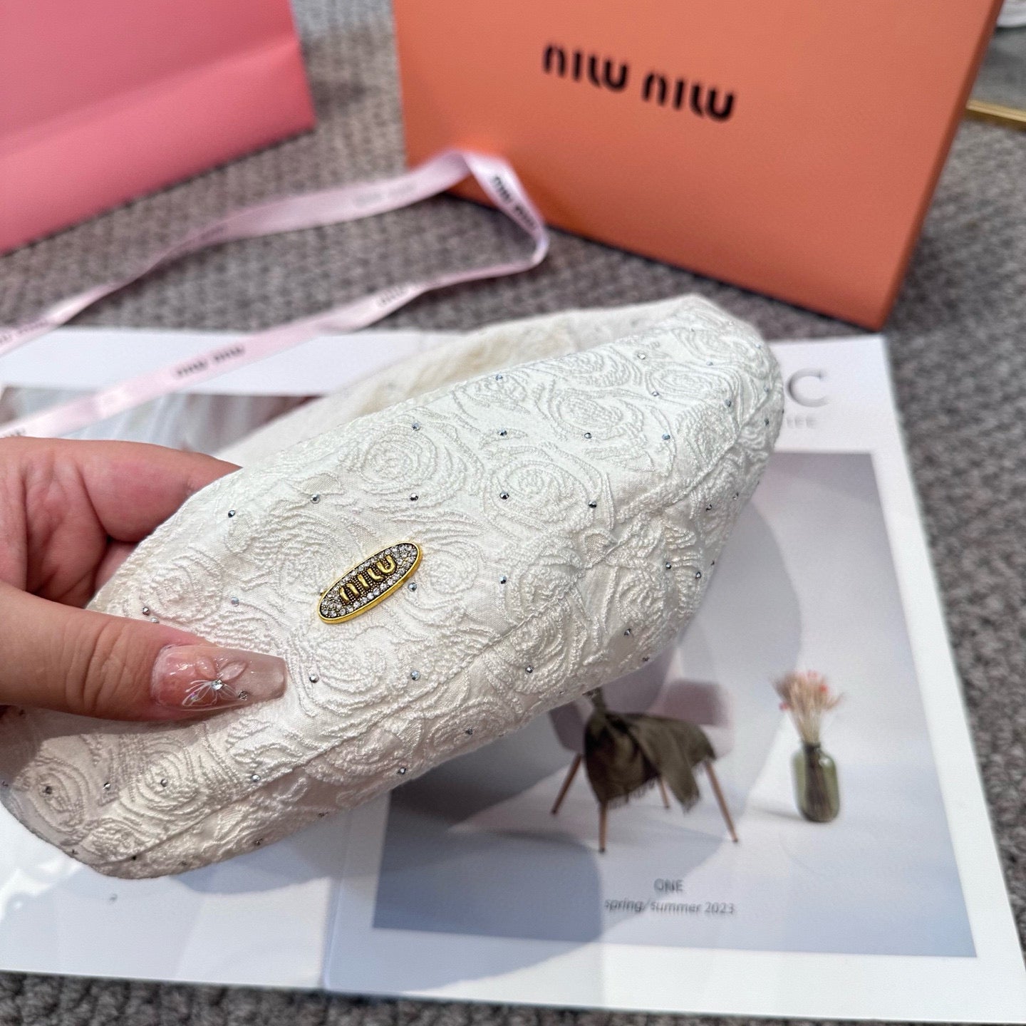 Letter rhinestone beret