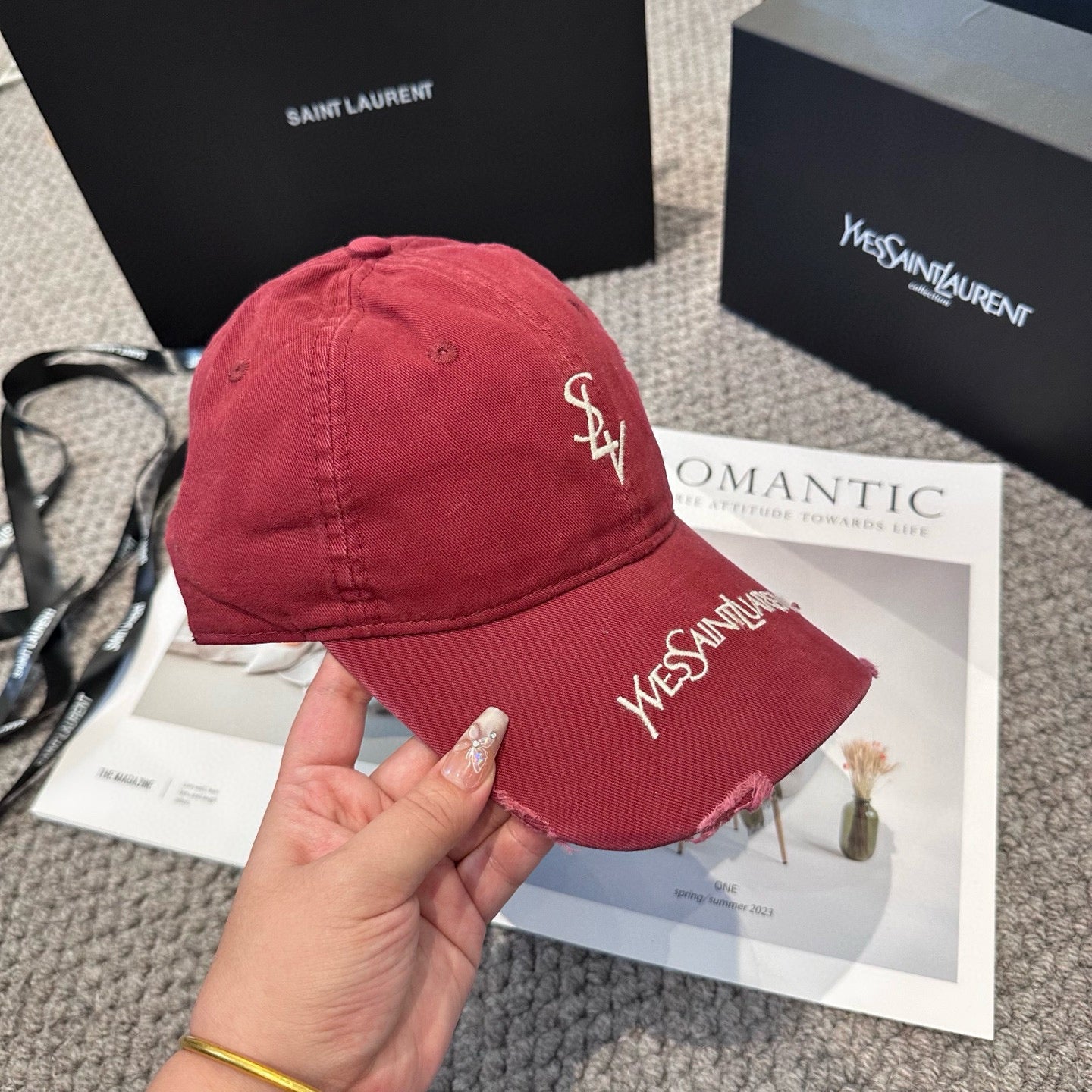 Letter embroidered baseball cap