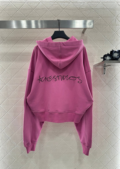 25fw new fleece hooded zippered jacket