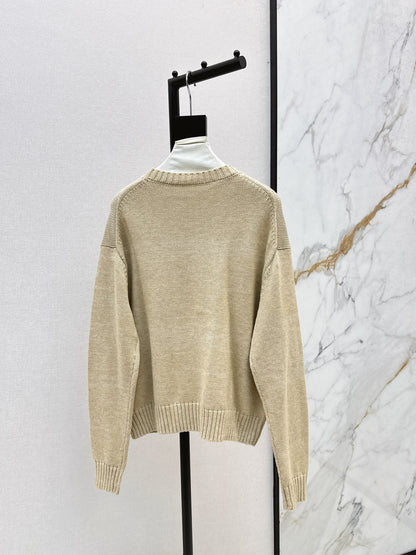 25fw new bear embroidered round neck sweater
