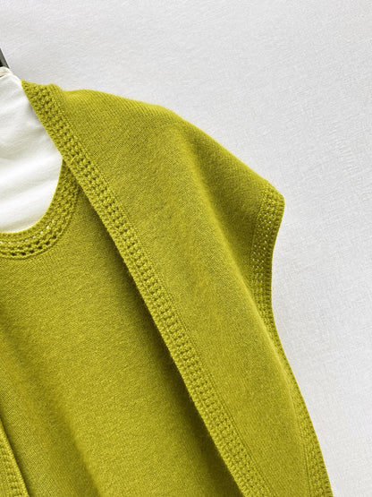 25fw new round neck wool dress with matching shawl