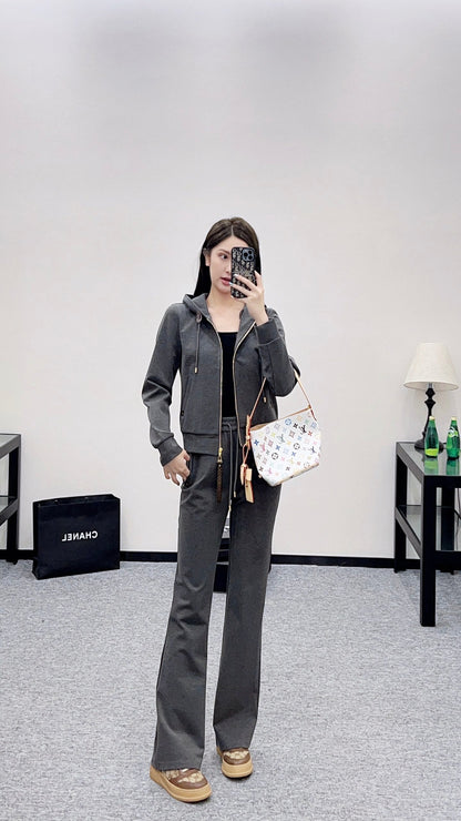 25 Hooded Jacket and Pants Pure Cotton Suit