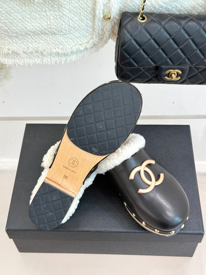 25 New Solid Wood Sole Thick-Sole Half Slippers