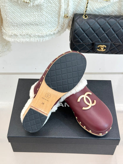 25 New Solid Wood Sole Thick-Sole Half Slippers