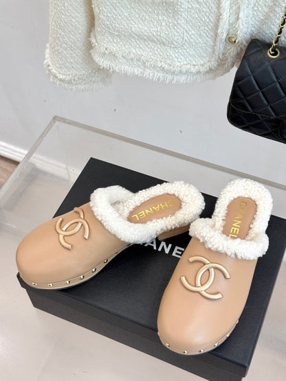 25 New Solid Wood Sole Thick-Sole Half Slippers