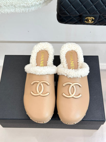 25 New Solid Wood Sole Thick-Sole Half Slippers