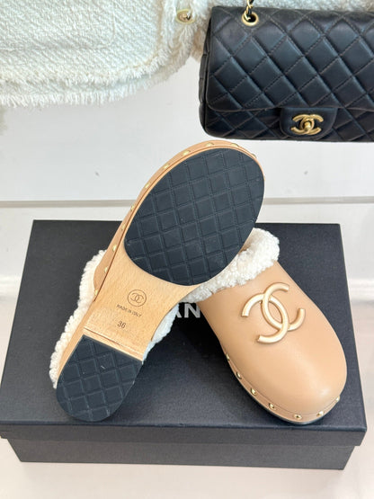 25 New Solid Wood Sole Thick-Sole Half Slippers