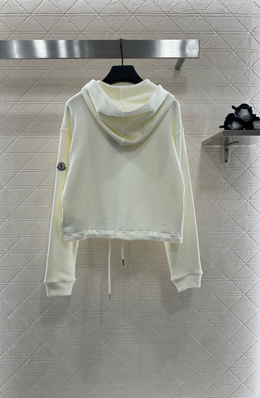 25 Hooded zip-up cotton sweatshirt