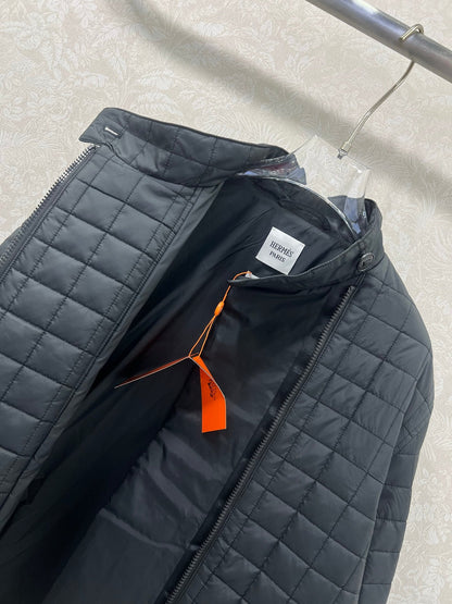 25 Stand up collar zipper medium length nylon cotton jacket