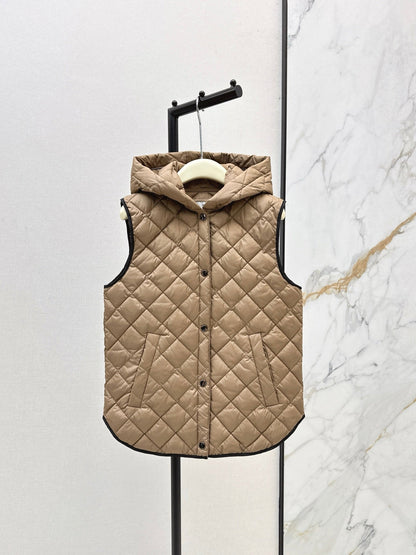 25 New Diamond Hooded Down Vest Jacket