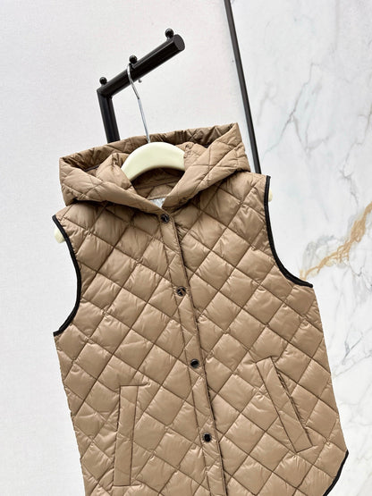 25 New Diamond Hooded Down Vest Jacket