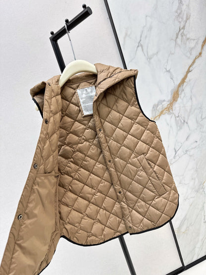 25 New Diamond Hooded Down Vest Jacket