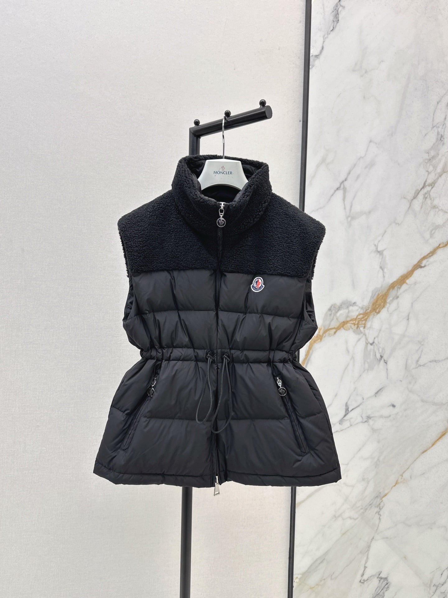 25 New environmentally friendly lambswool down jacket vest(White/Black)