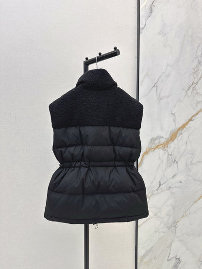 25 New environmentally friendly lambswool down jacket vest(White/Black)