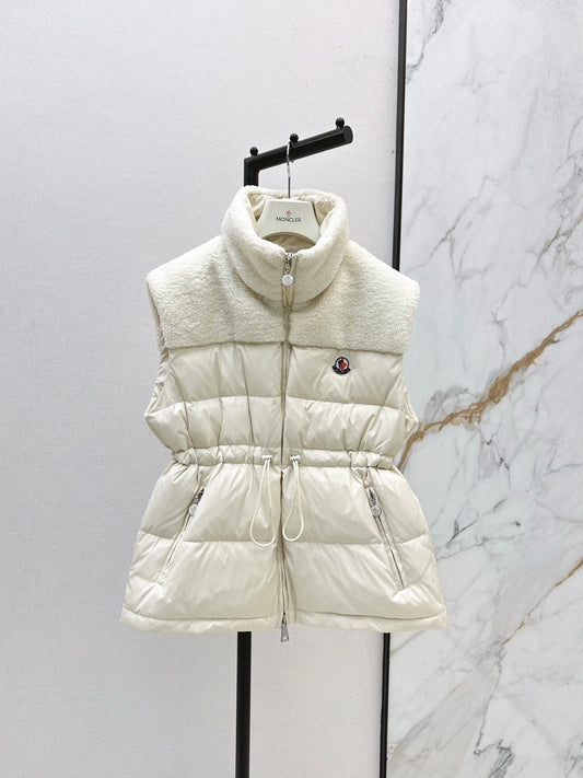 25 New environmentally friendly lambswool down jacket vest(White/Black)