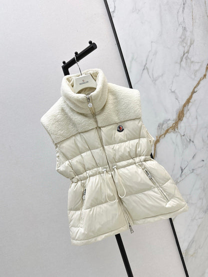 25 New environmentally friendly lambswool down jacket vest(White/Black)
